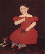Amy Philip The Girl wear the red dressi oil painting artist